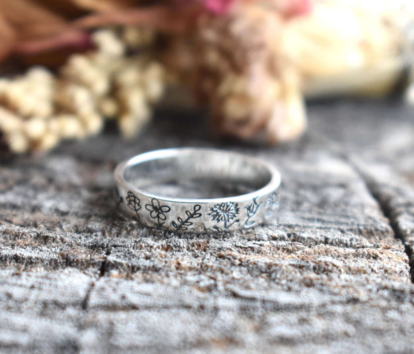 Birth Flower Eternity Ring-Sterling Silver