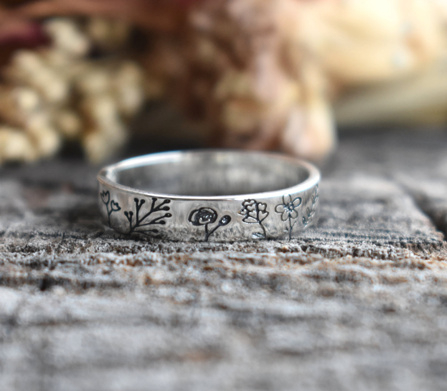 Birth Flower Eternity Ring-Sterling Silver