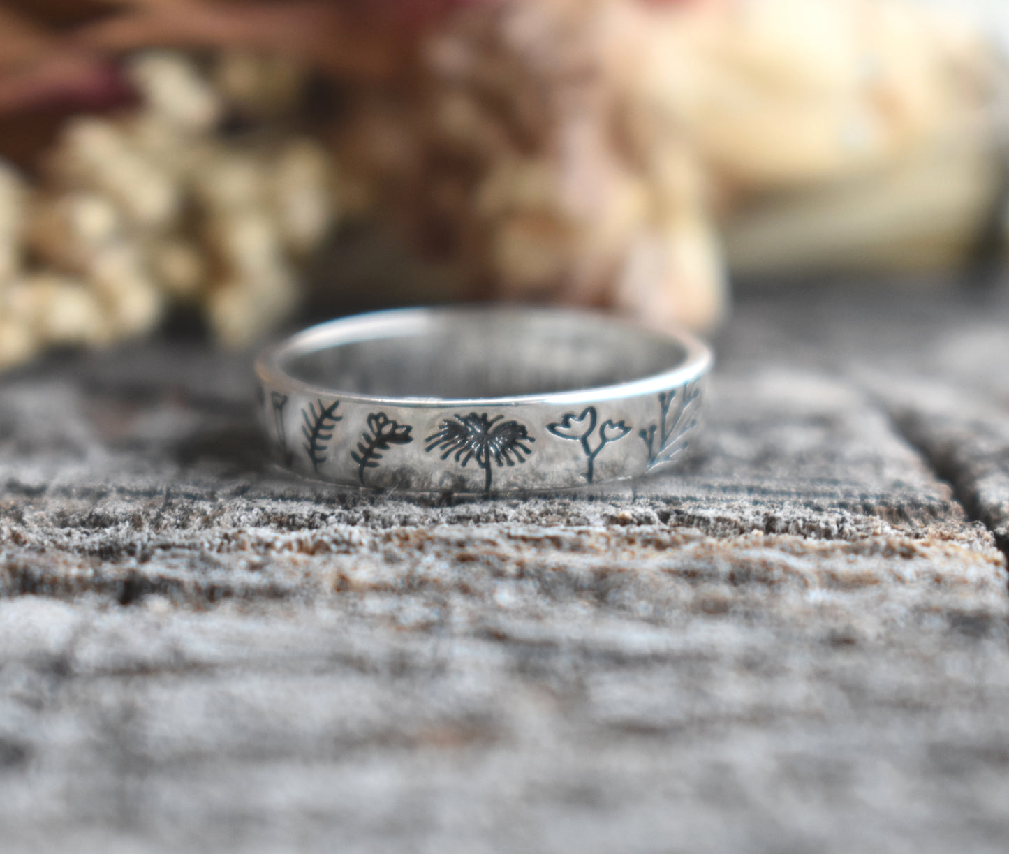 Birth Flower Eternity Ring-Sterling Silver