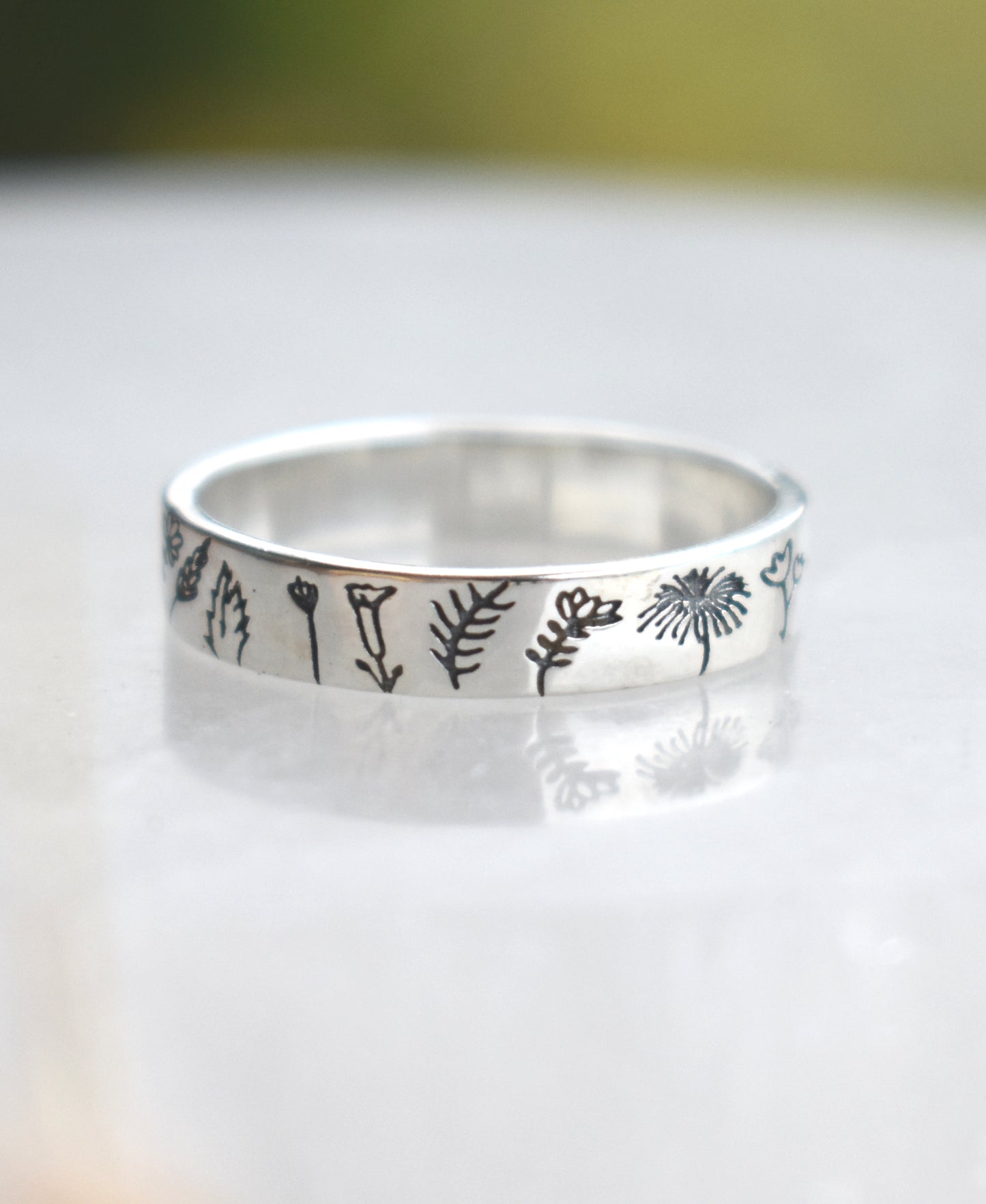 Birth Flower Eternity Ring-Sterling Silver