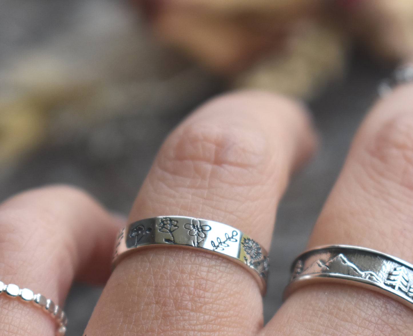 Birth Flower Eternity Ring-Sterling Silver