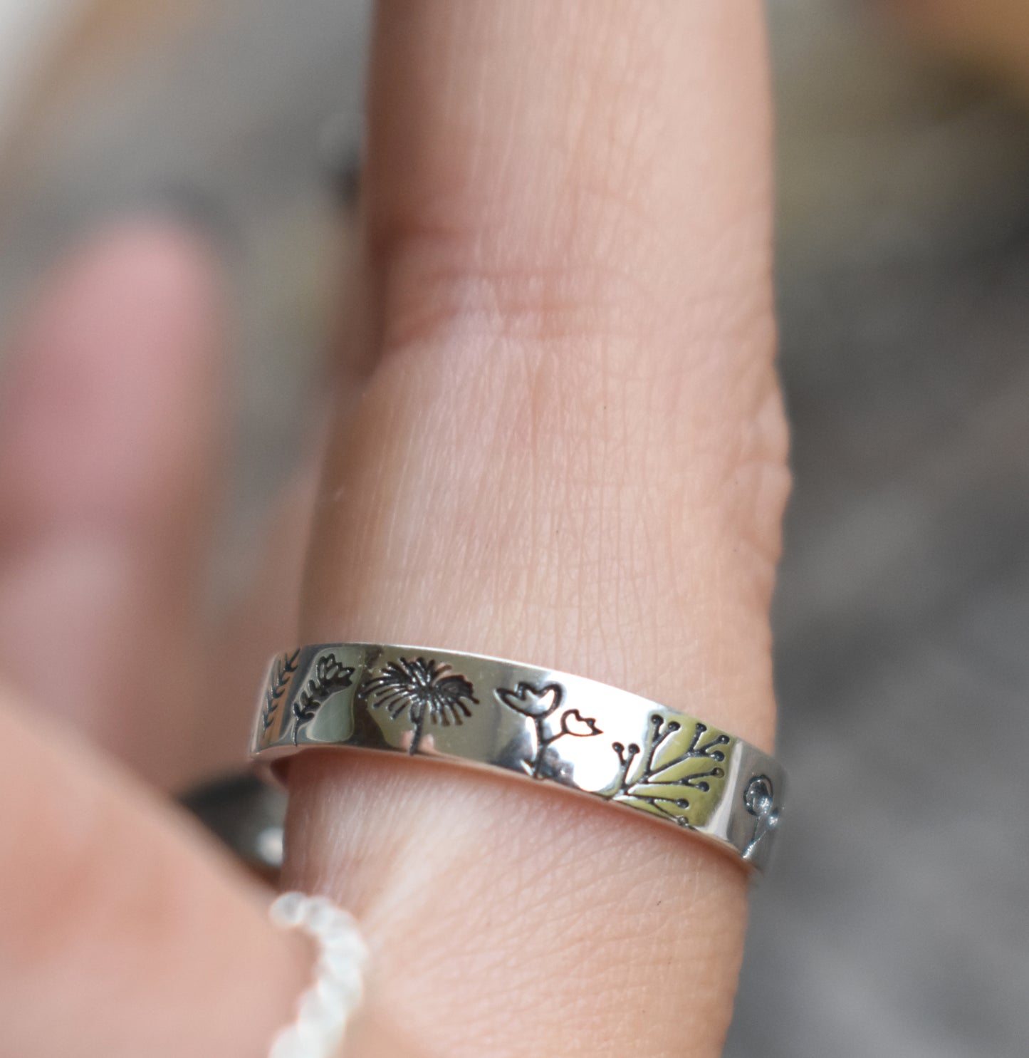 Birth Flower Eternity Ring-Sterling Silver
