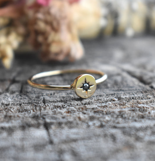 Gold North Star Ring