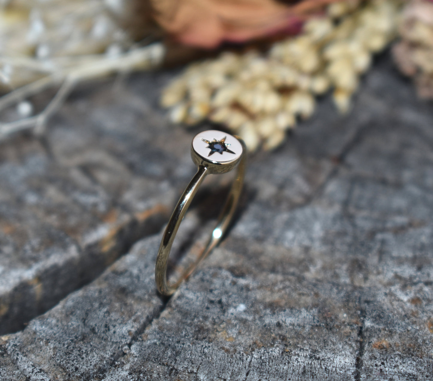 Gold North Star Ring