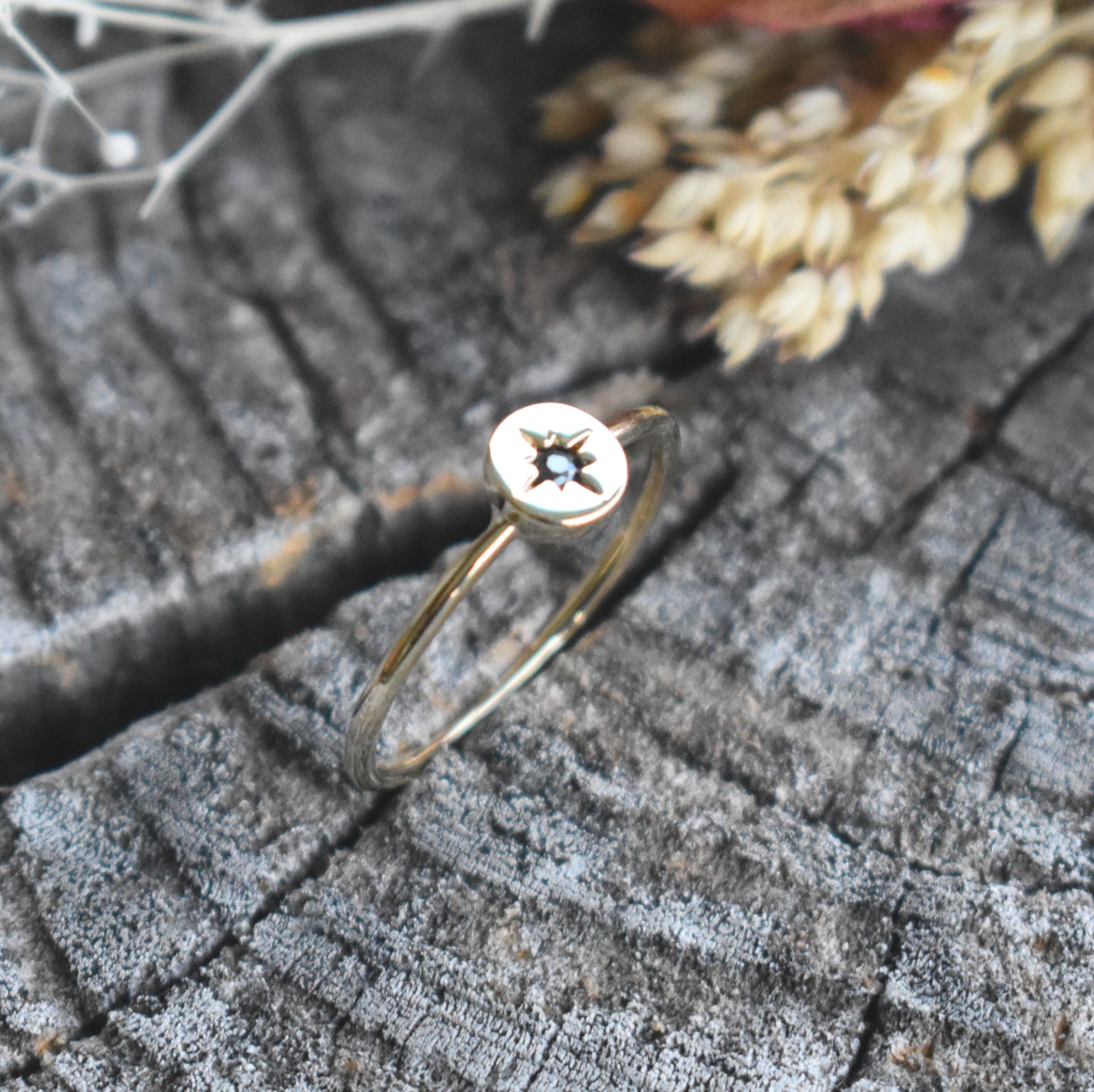 Gold North Star Ring
