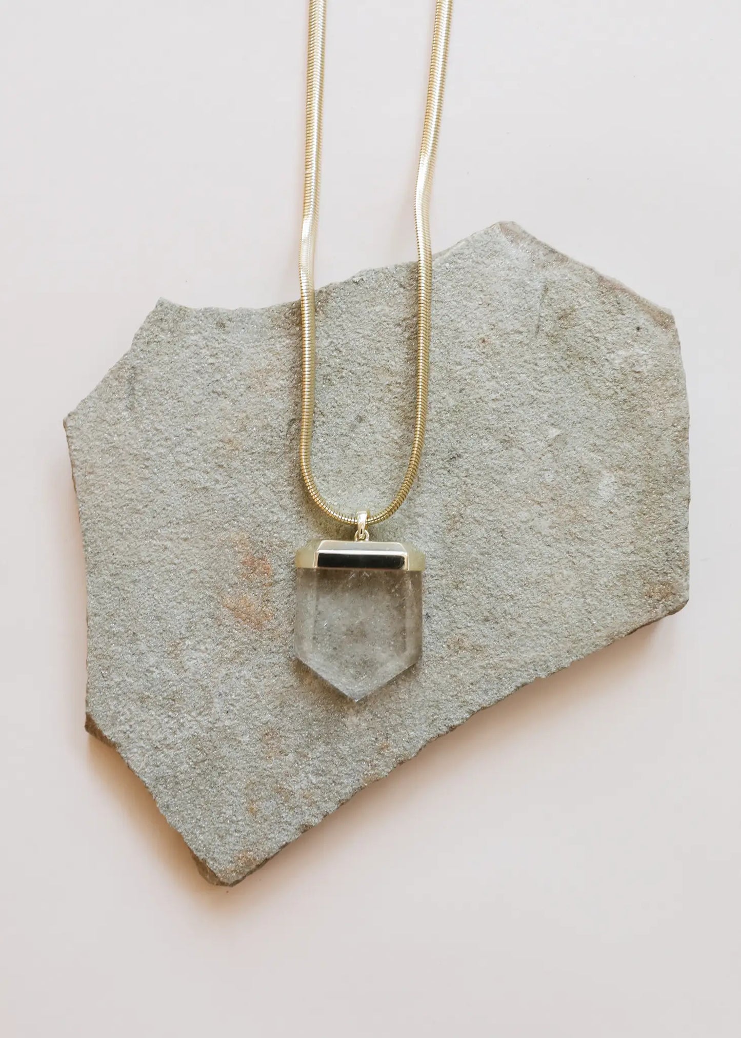 Gold Quartz Statement Necklace-14k Gold Fill