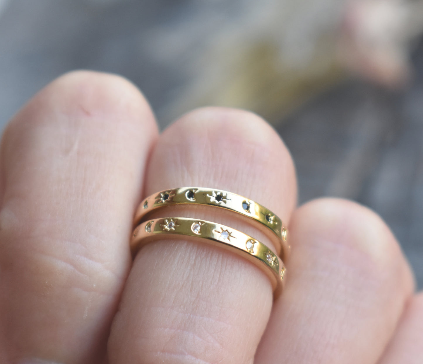 Gold Moon and Star Ring-18k Gold Vermeil