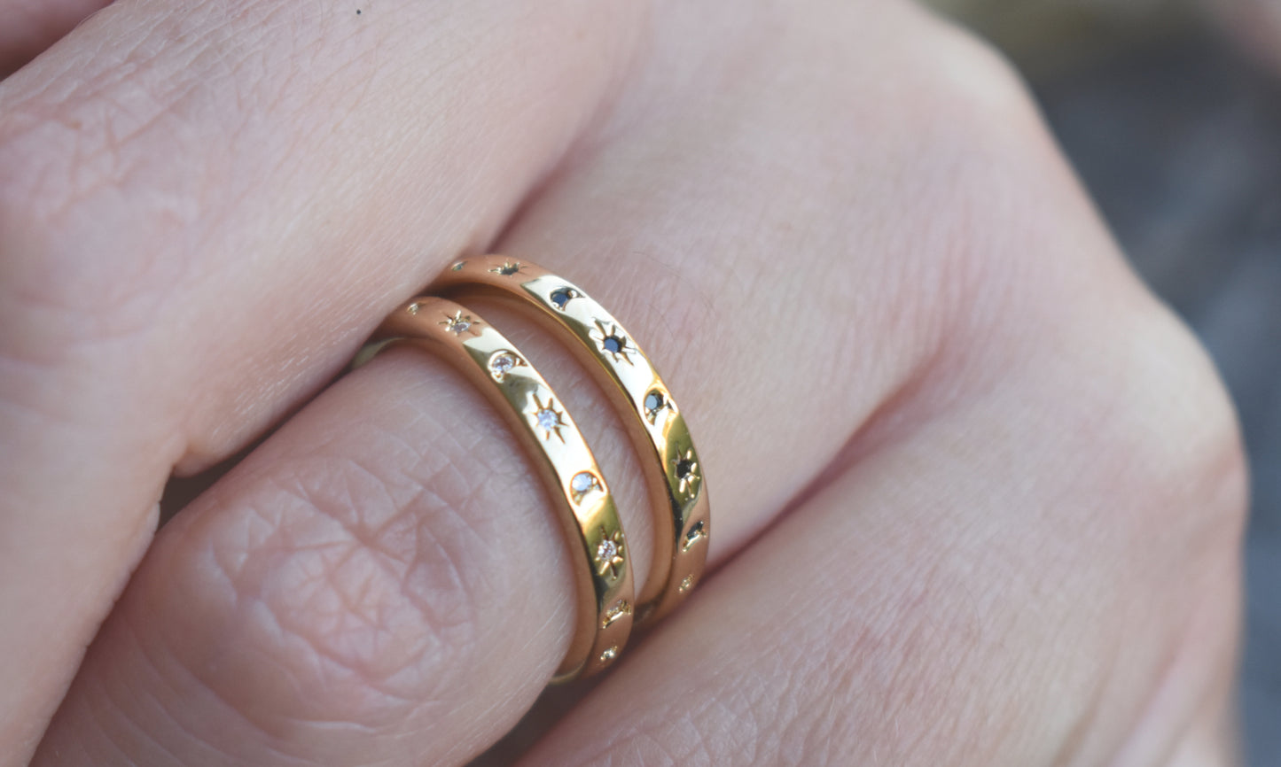 Gold Moon and Star Ring-18k Gold Vermeil