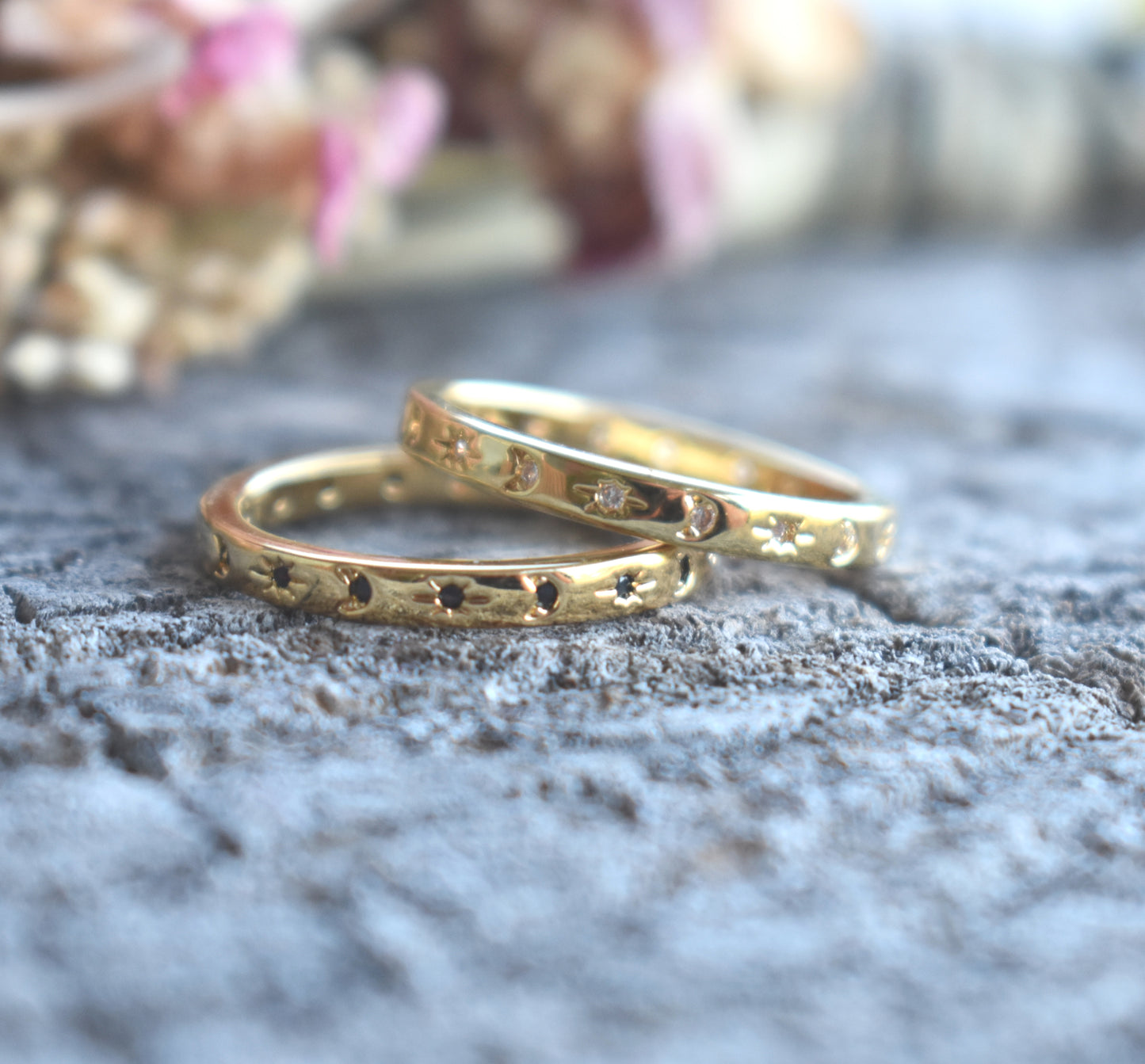Gold Moon and Star Ring-18k Gold Vermeil