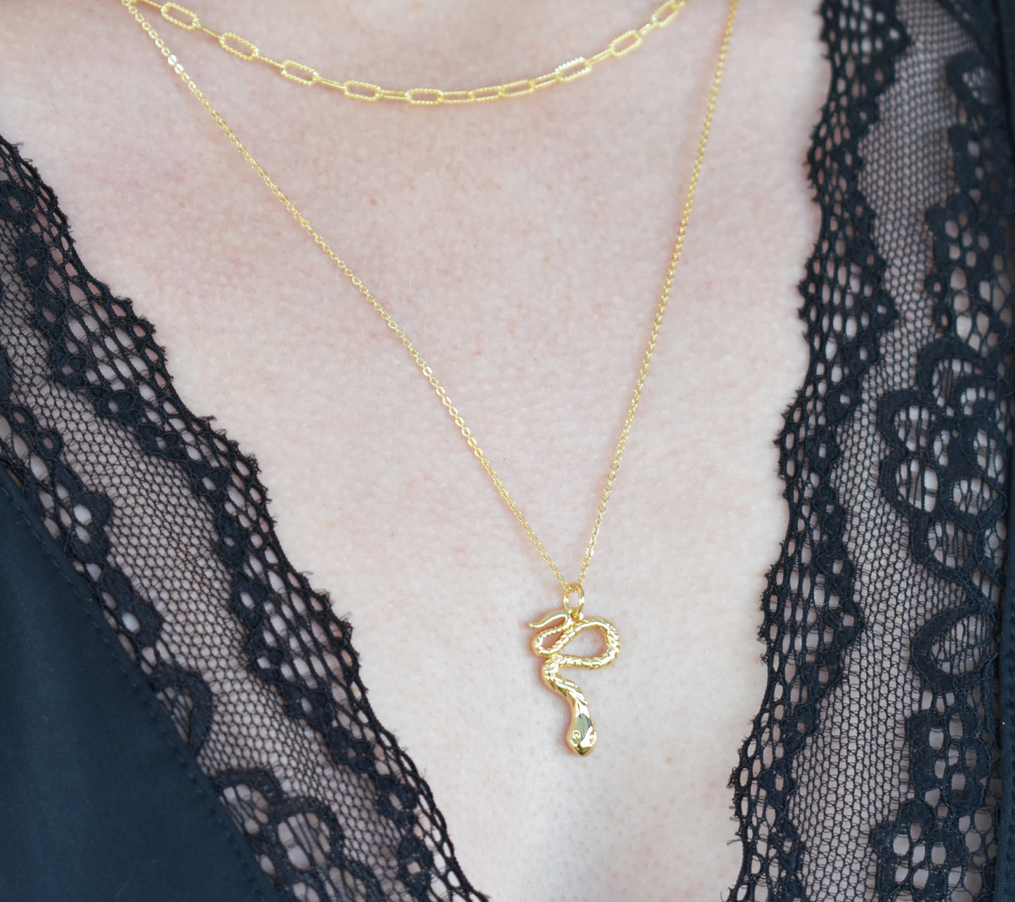 Gold Snake Rebirth Necklace-Snake Talisman-14k Gold Fill