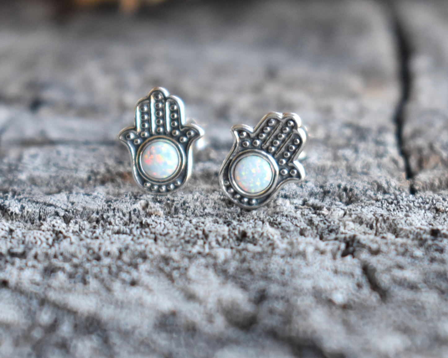 Hamsa Hand Protection Studs-Sterling Silver