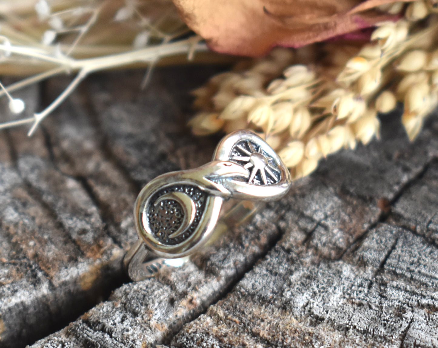 Sun and Moon Infinity Ring-Sterling Silver
