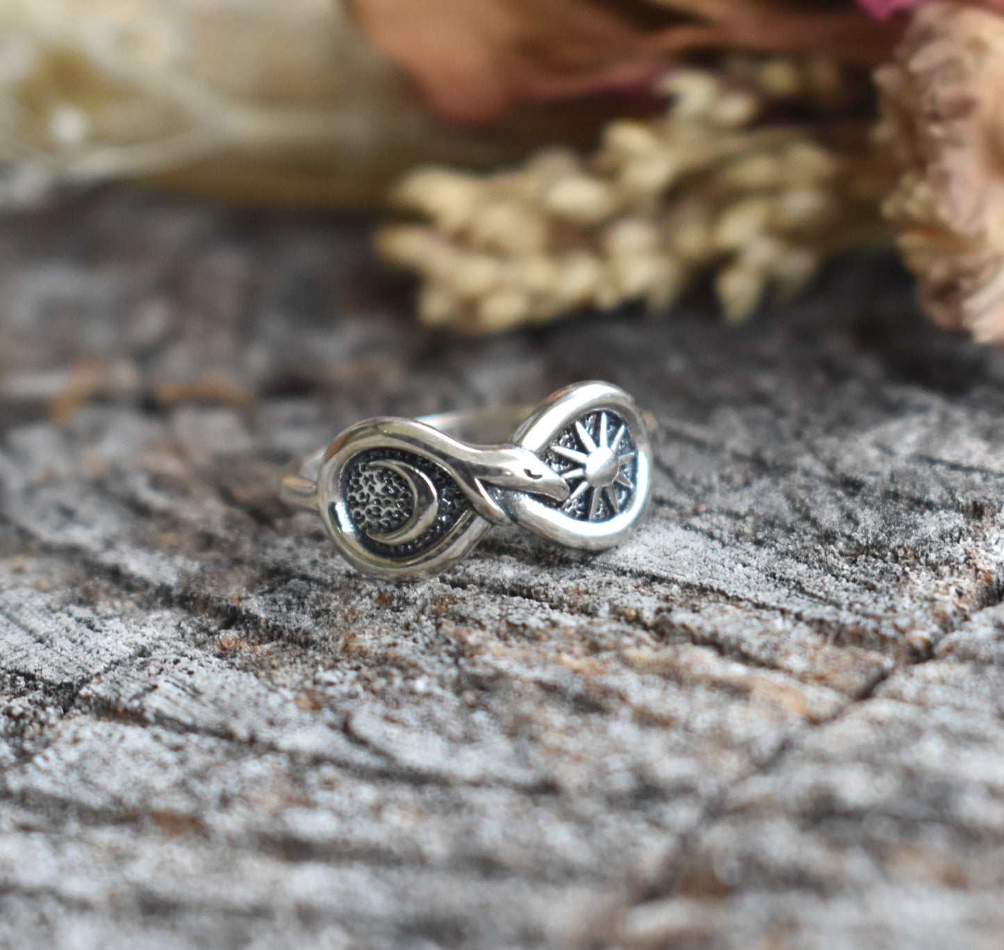 Sun and Moon Infinity Ring-Sterling Silver