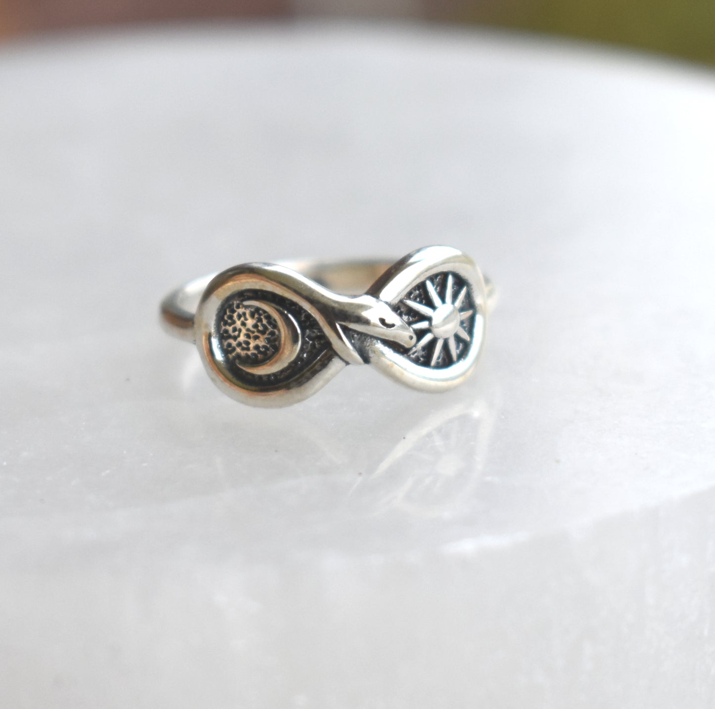 Sun and Moon Infinity Ring-Sterling Silver