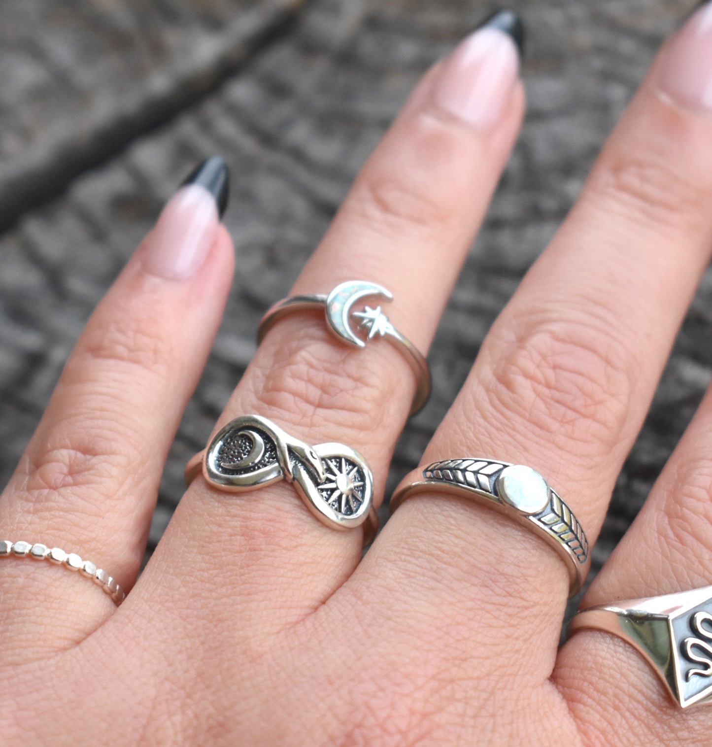 Sun and Moon Infinity Ring-Sterling Silver