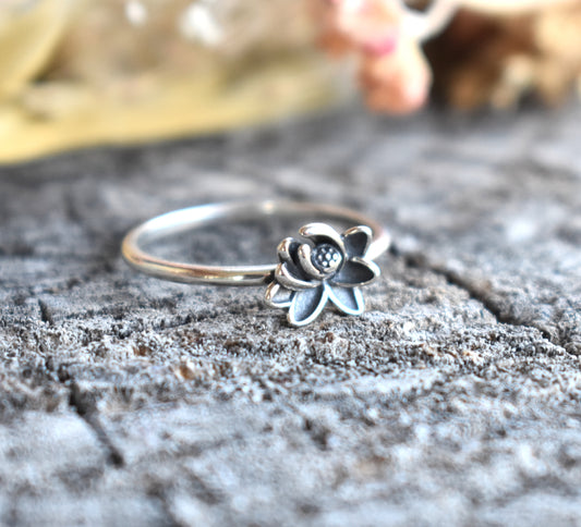 Lotus Flower Ring-Sterling Silver