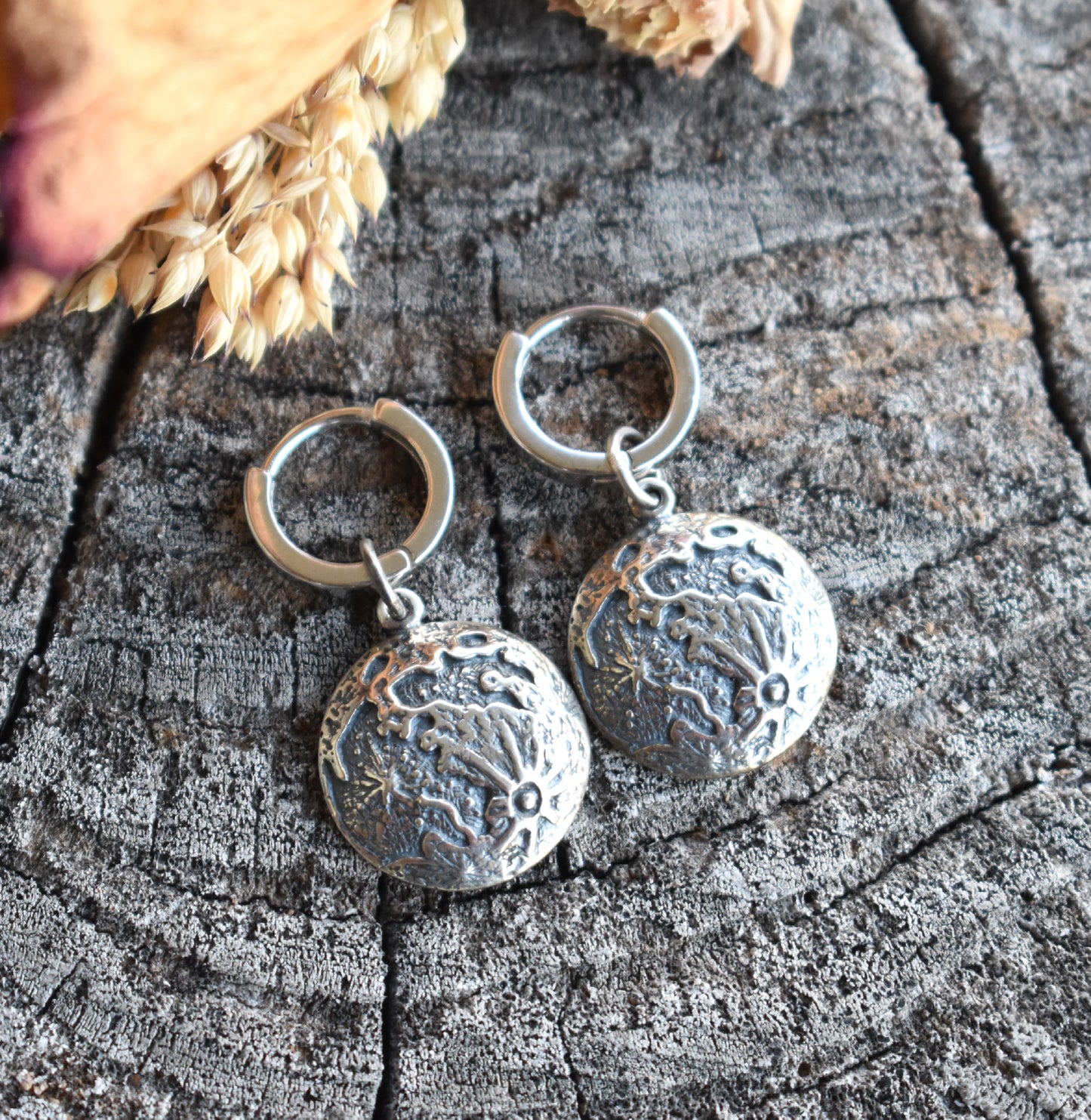 Full Moon Earrings-Sterling Silver