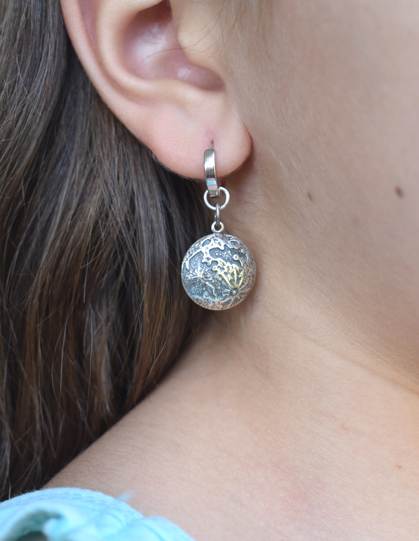 Full Moon Earrings-Sterling Silver