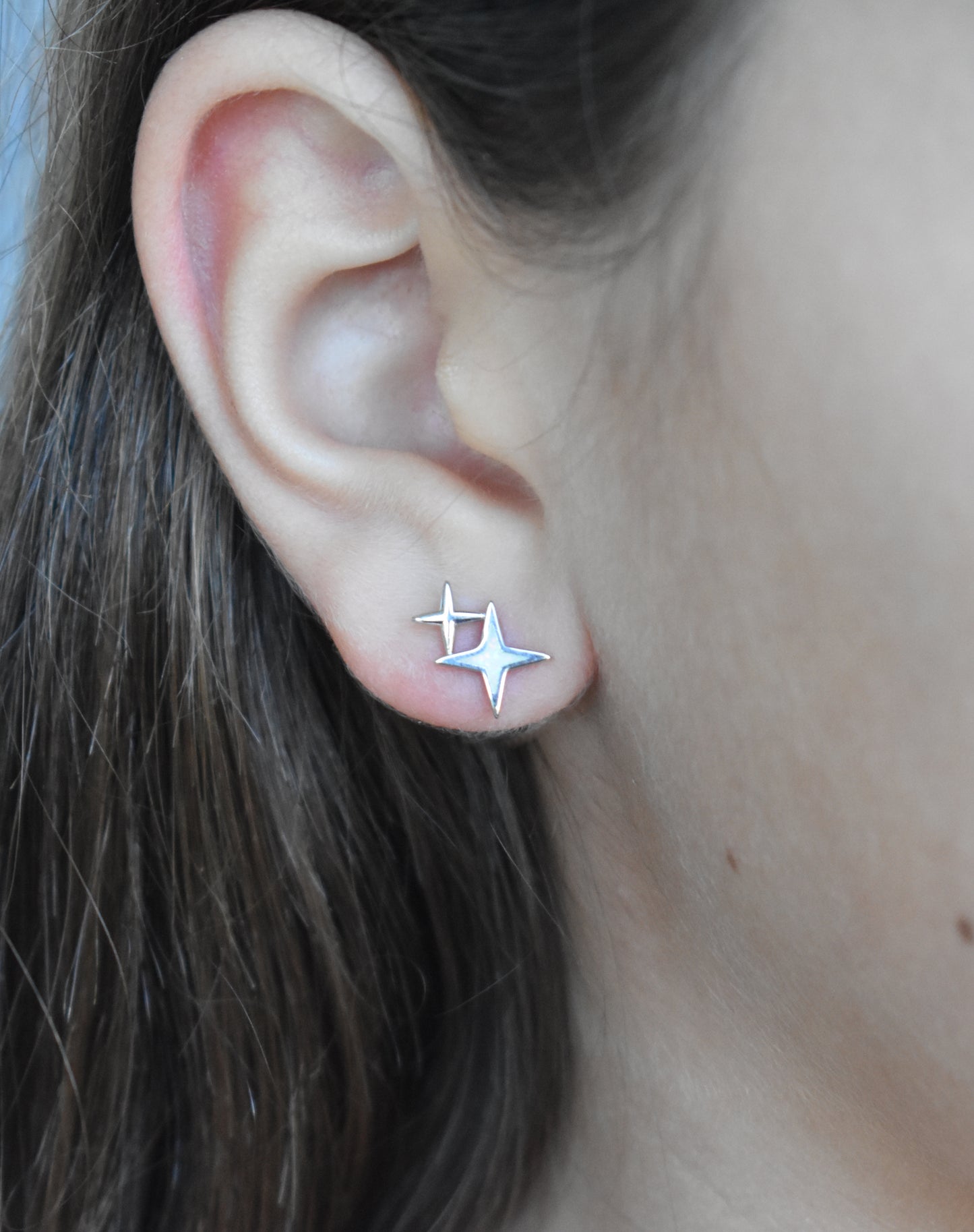 North Star Fire Opal Studs-Sterling Silver