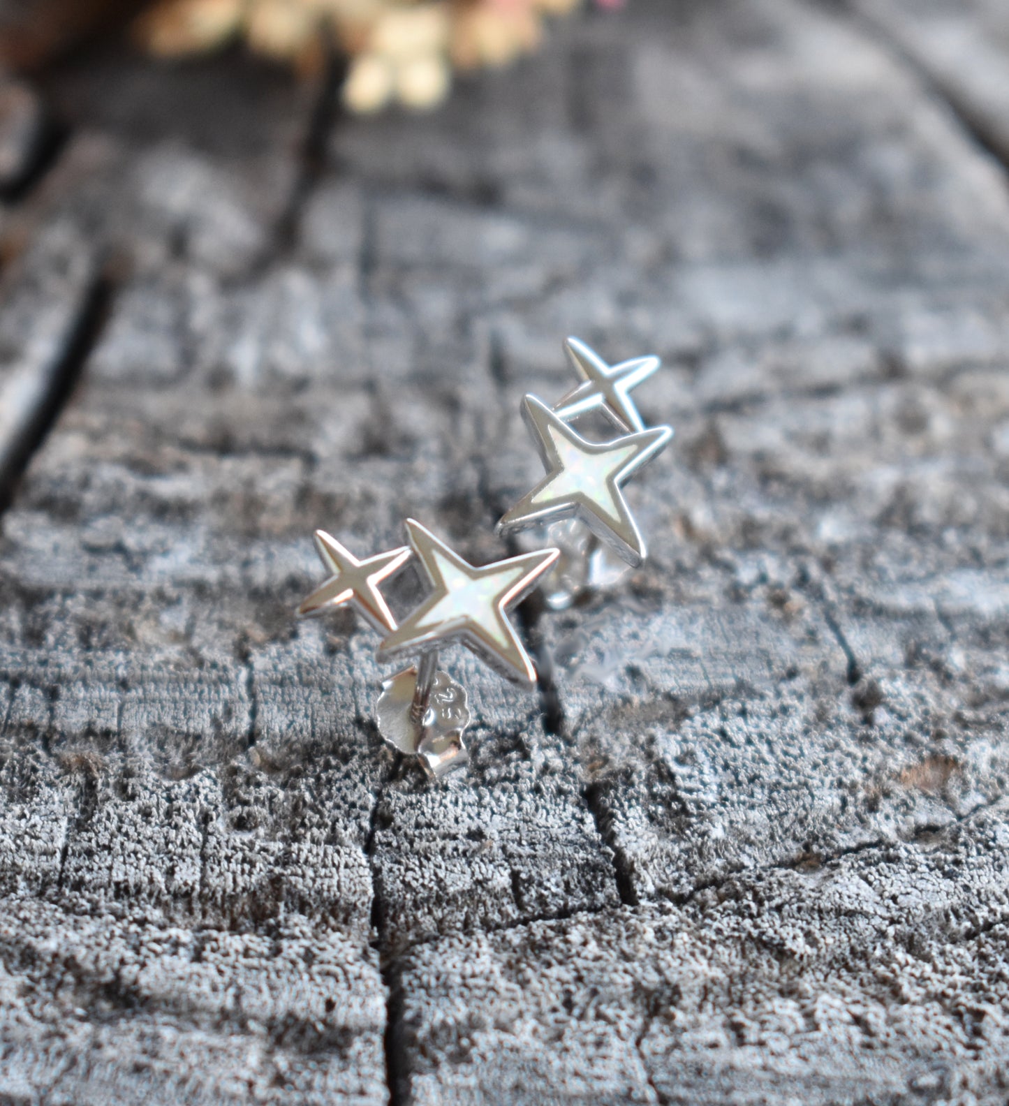 North Star Fire Opal Studs-Sterling Silver
