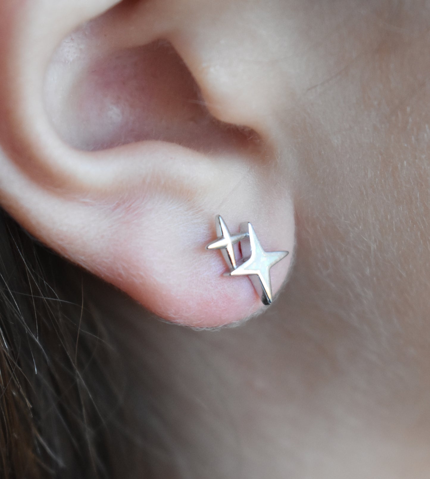 North Star Fire Opal Studs-Sterling Silver