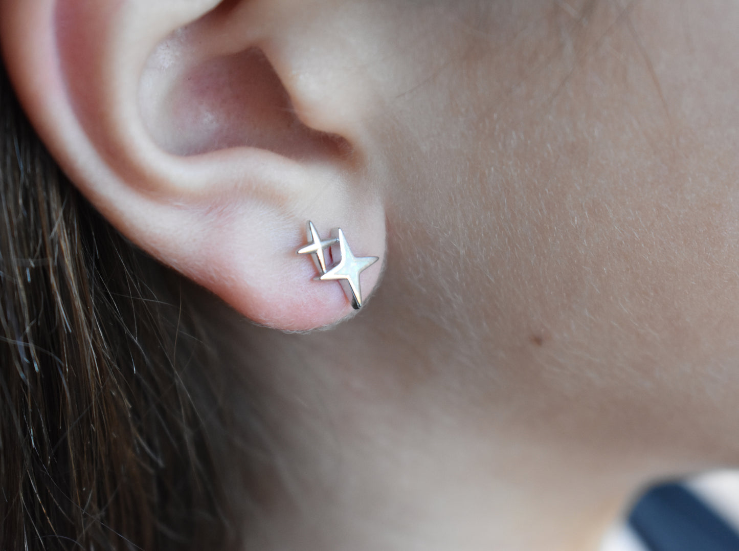 North Star Fire Opal Studs-Sterling Silver