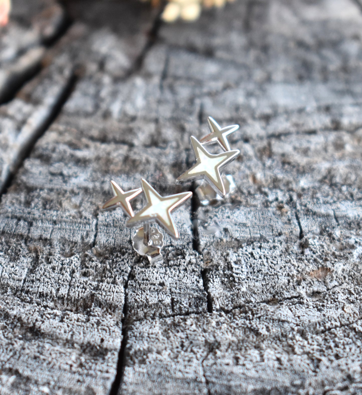 North Star Fire Opal Studs-Sterling Silver