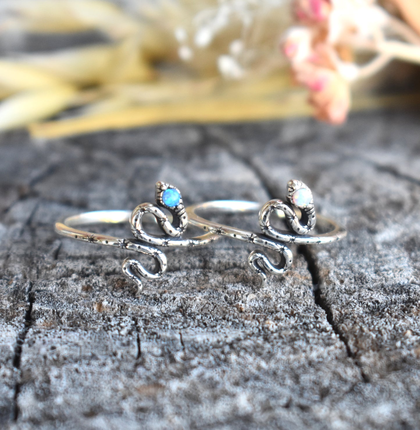 Opal Snake Ring-Sterling Silver
