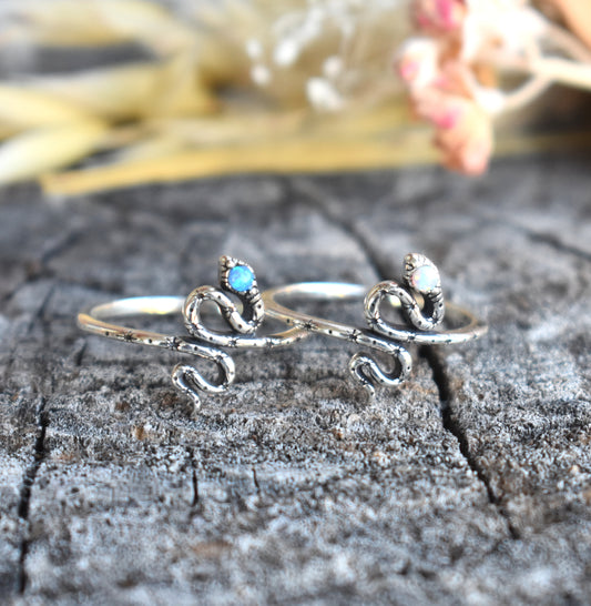 Opal Snake Ring-Sterling Silver