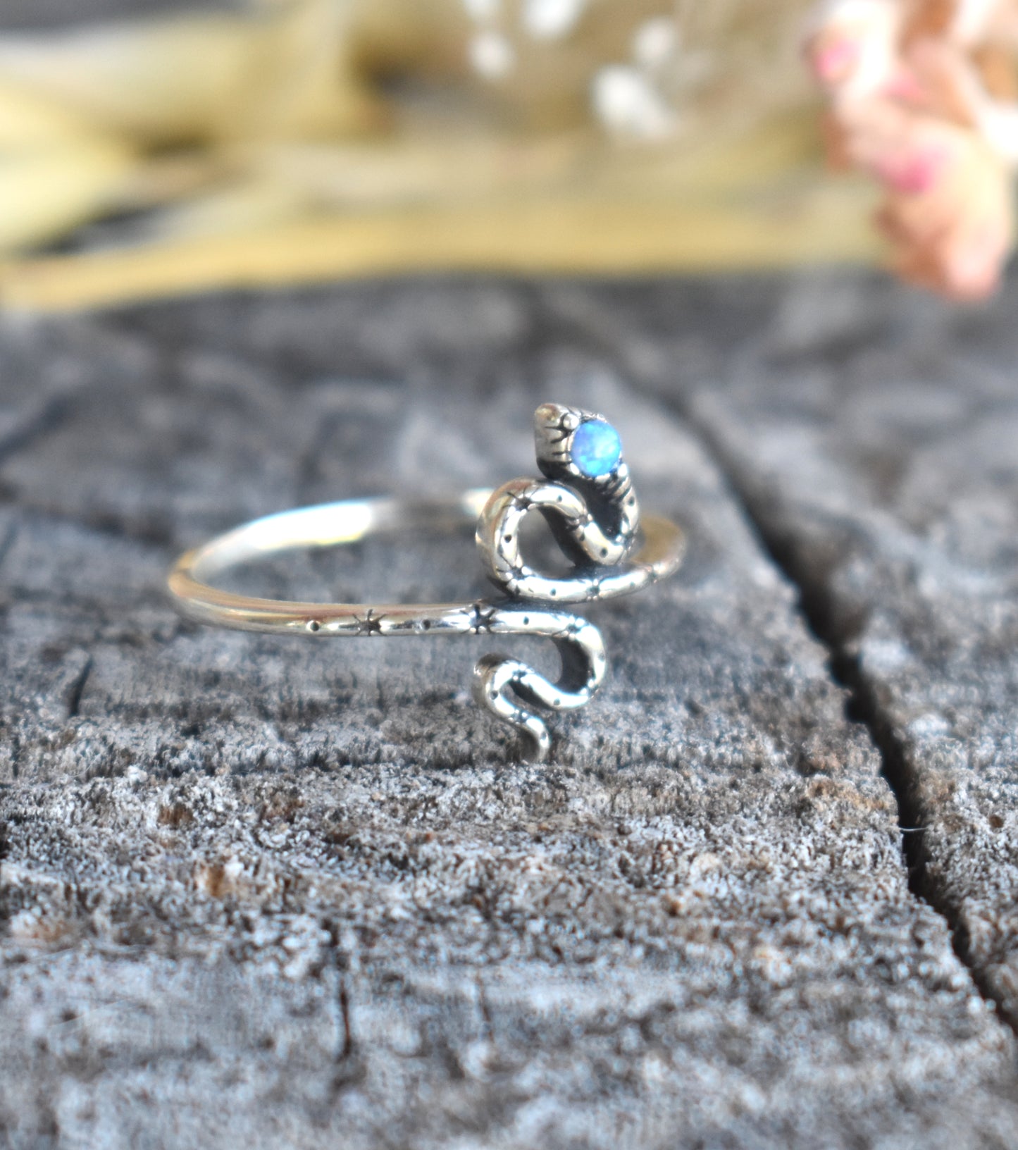 Opal Snake Ring-Sterling Silver