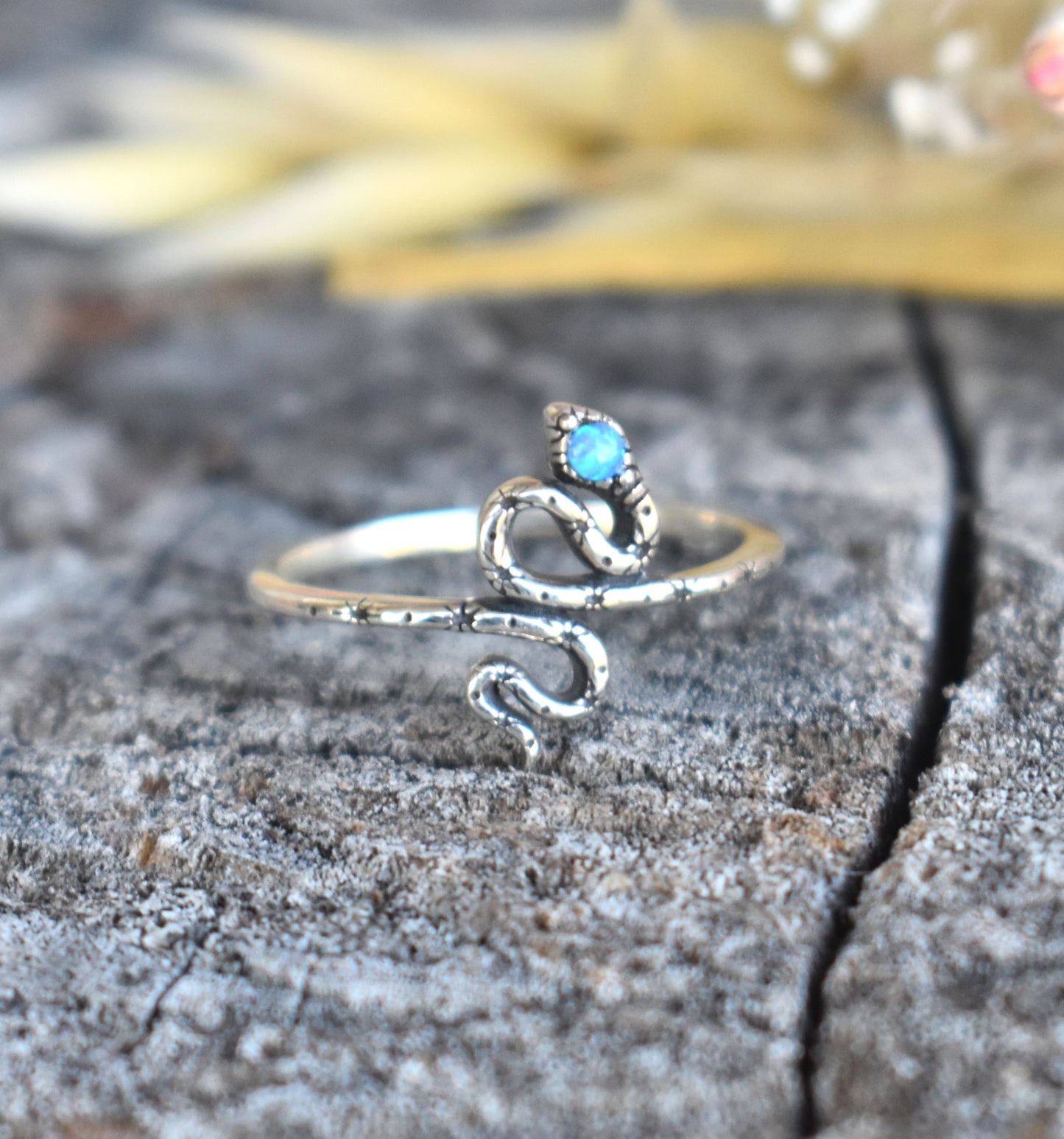 Opal Snake Ring-Sterling Silver