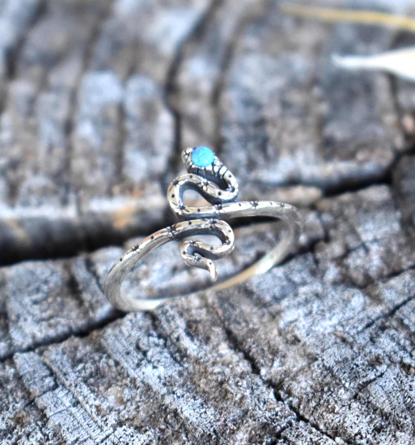 Opal Snake Ring-Sterling Silver