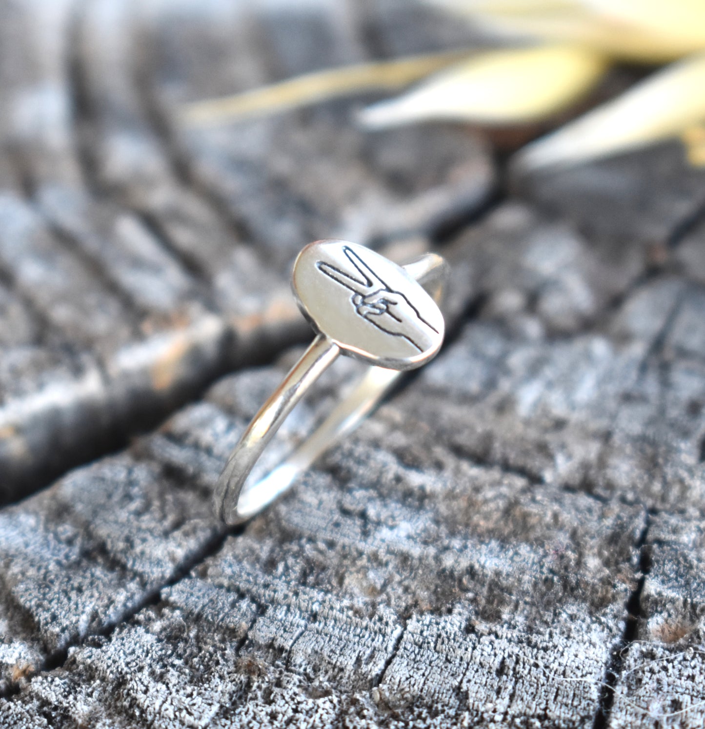 Peace Sign Ring-925 Sterling Silver