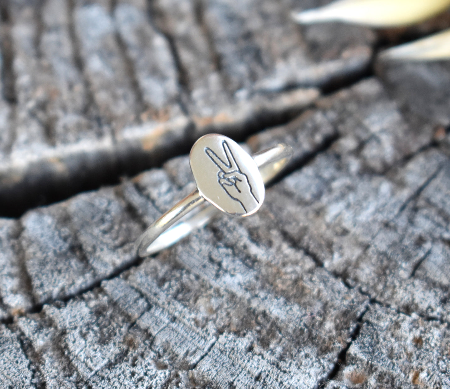 Peace Sign Ring-925 Sterling Silver