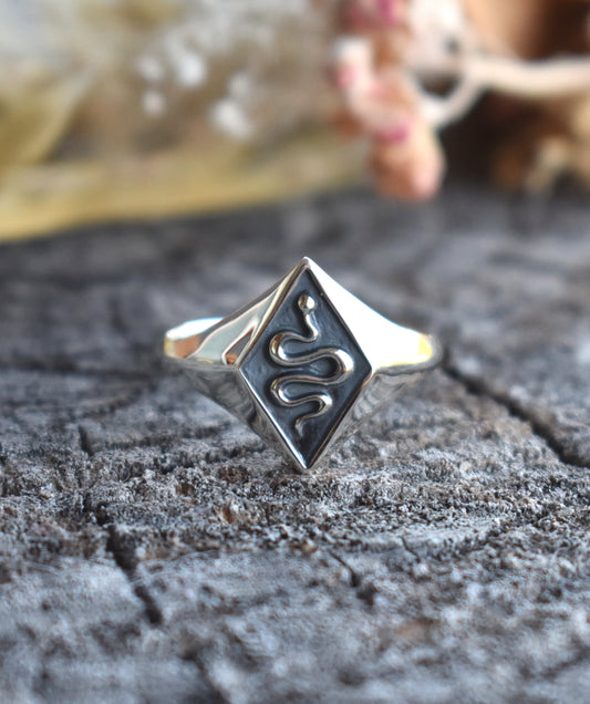 Snake Signet Ring-Sterling Silver