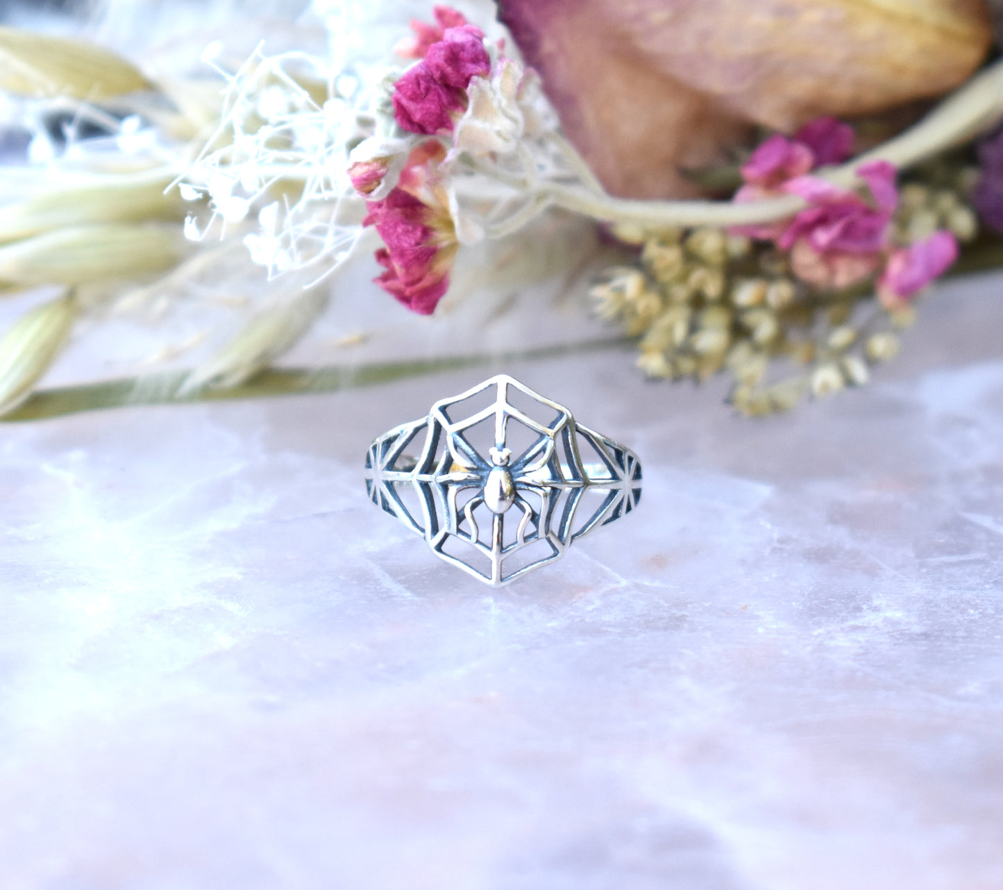 Spider in Web Ring-Sterling Silver -Statement Ring