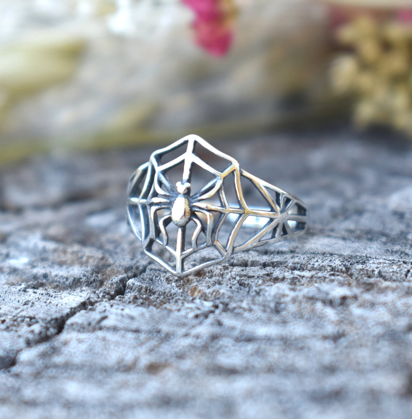 Spider in Web Ring-Sterling Silver -Statement Ring