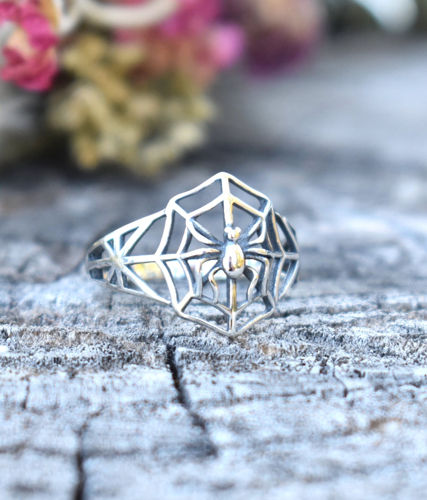 Spider in Web Ring-Sterling Silver -Statement Ring