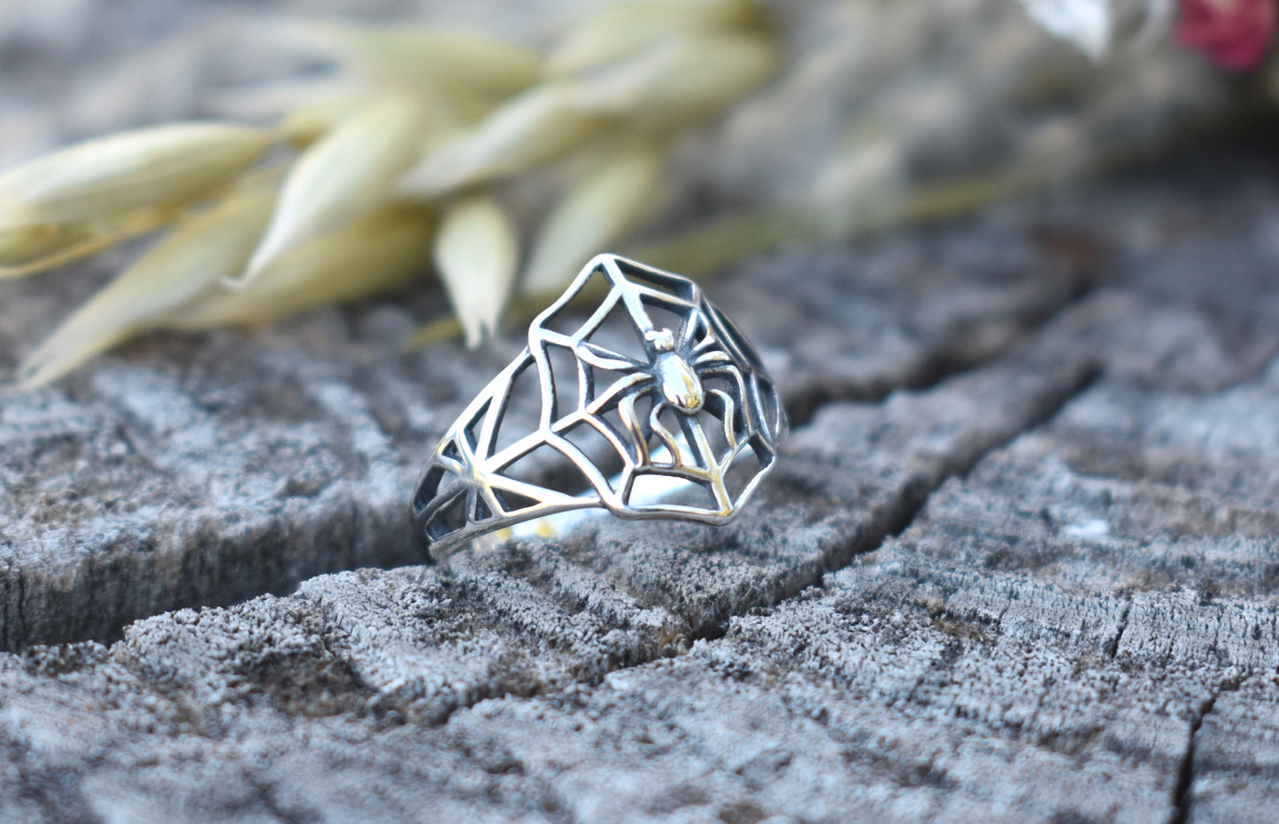 Spider in Web Ring-Sterling Silver -Statement Ring