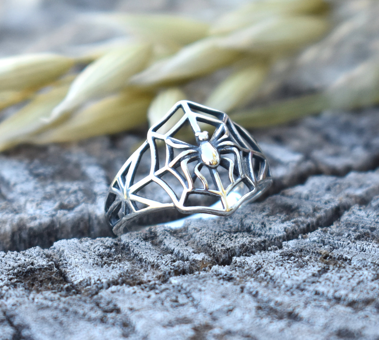 Spider in Web Ring-Sterling Silver -Statement Ring