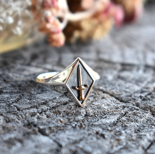 Sword Signet Ring-Sterling Silver