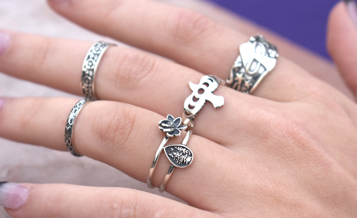 Forest Tree Ring-925 sterling silver