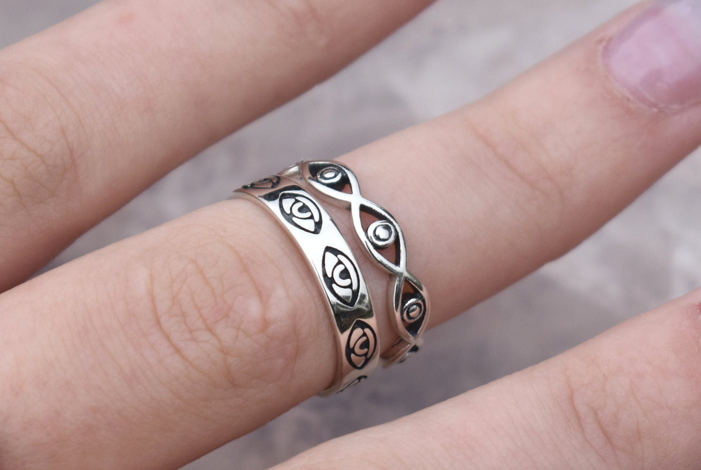 Wide Eye Eternity Ring-Sterling Silver