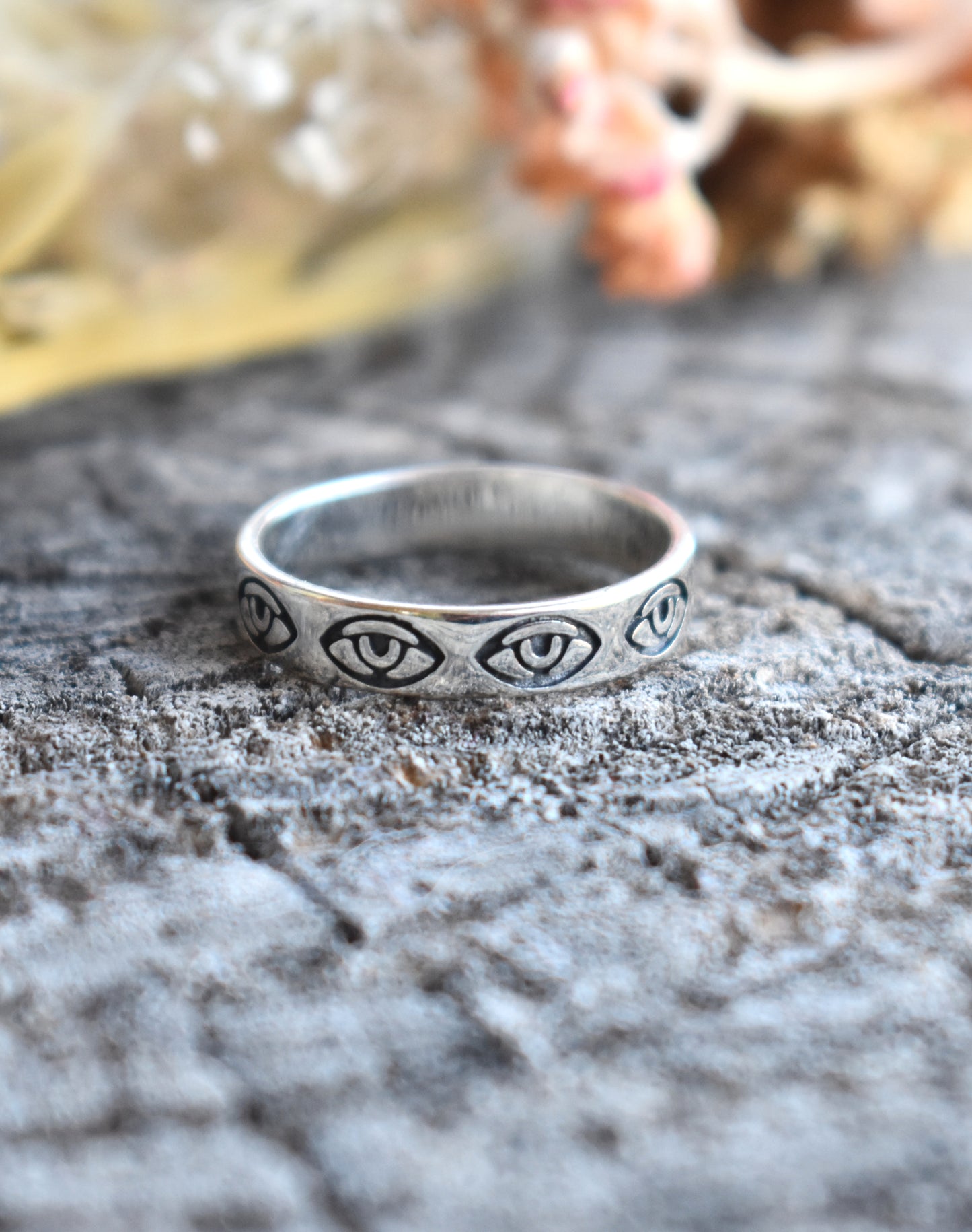 Wide Eye Eternity Ring-Sterling Silver