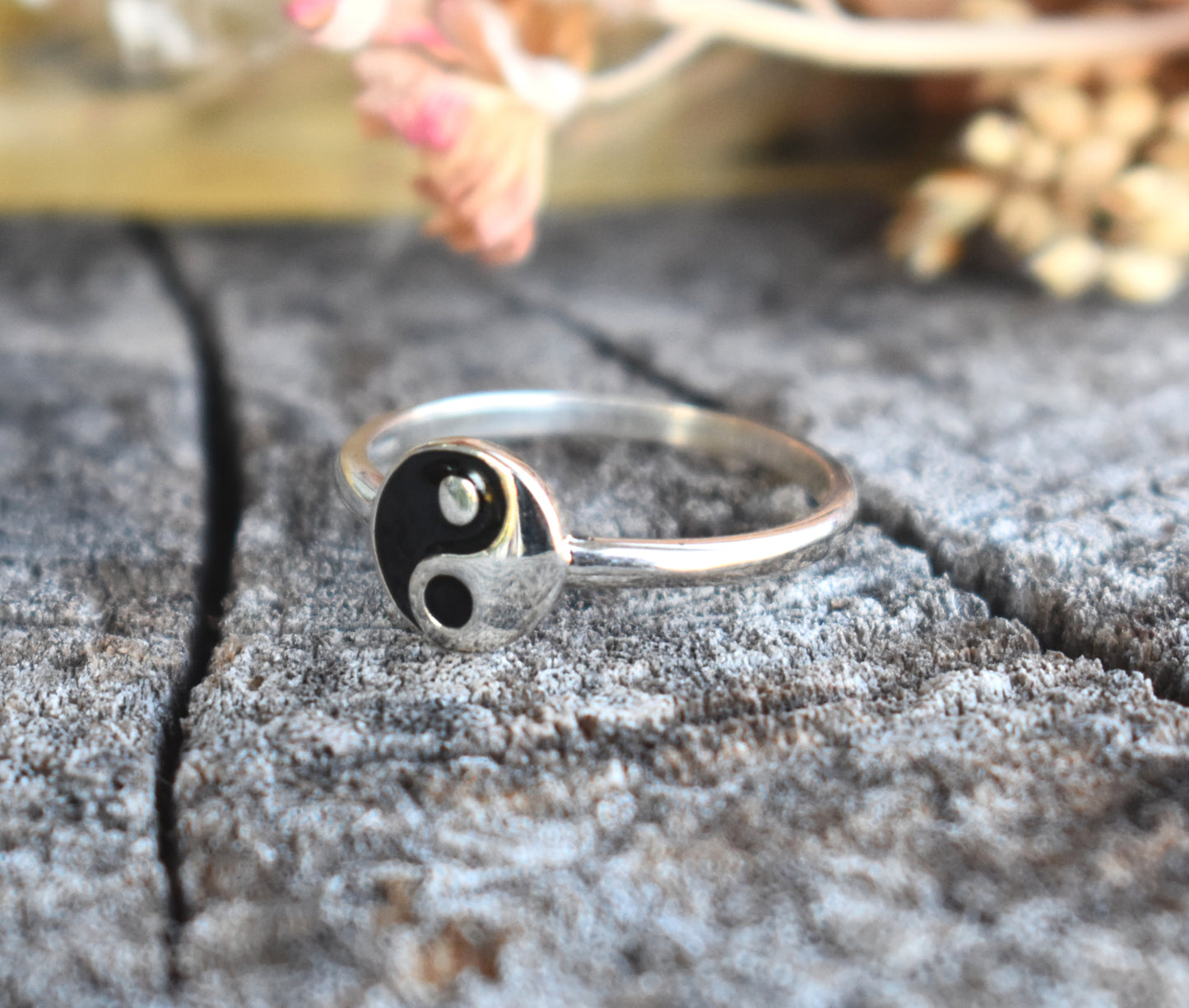 Yin Yang Sterling Silver Ring