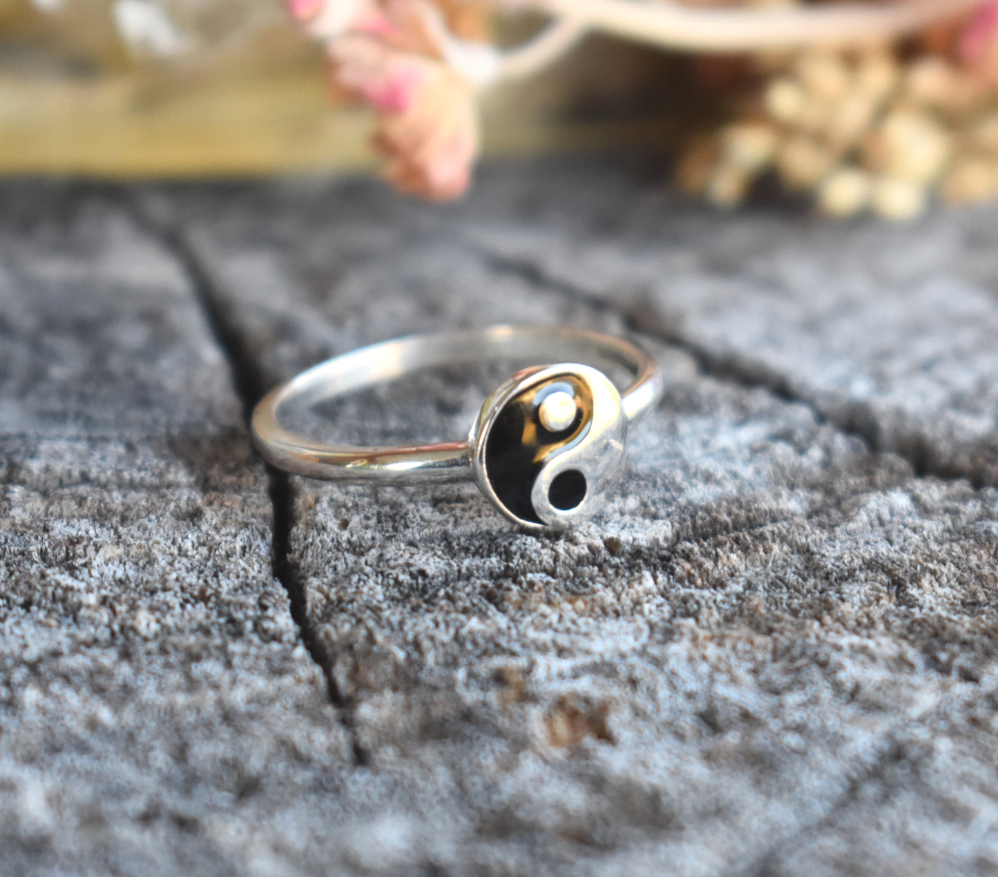 Yin Yang Sterling Silver Ring