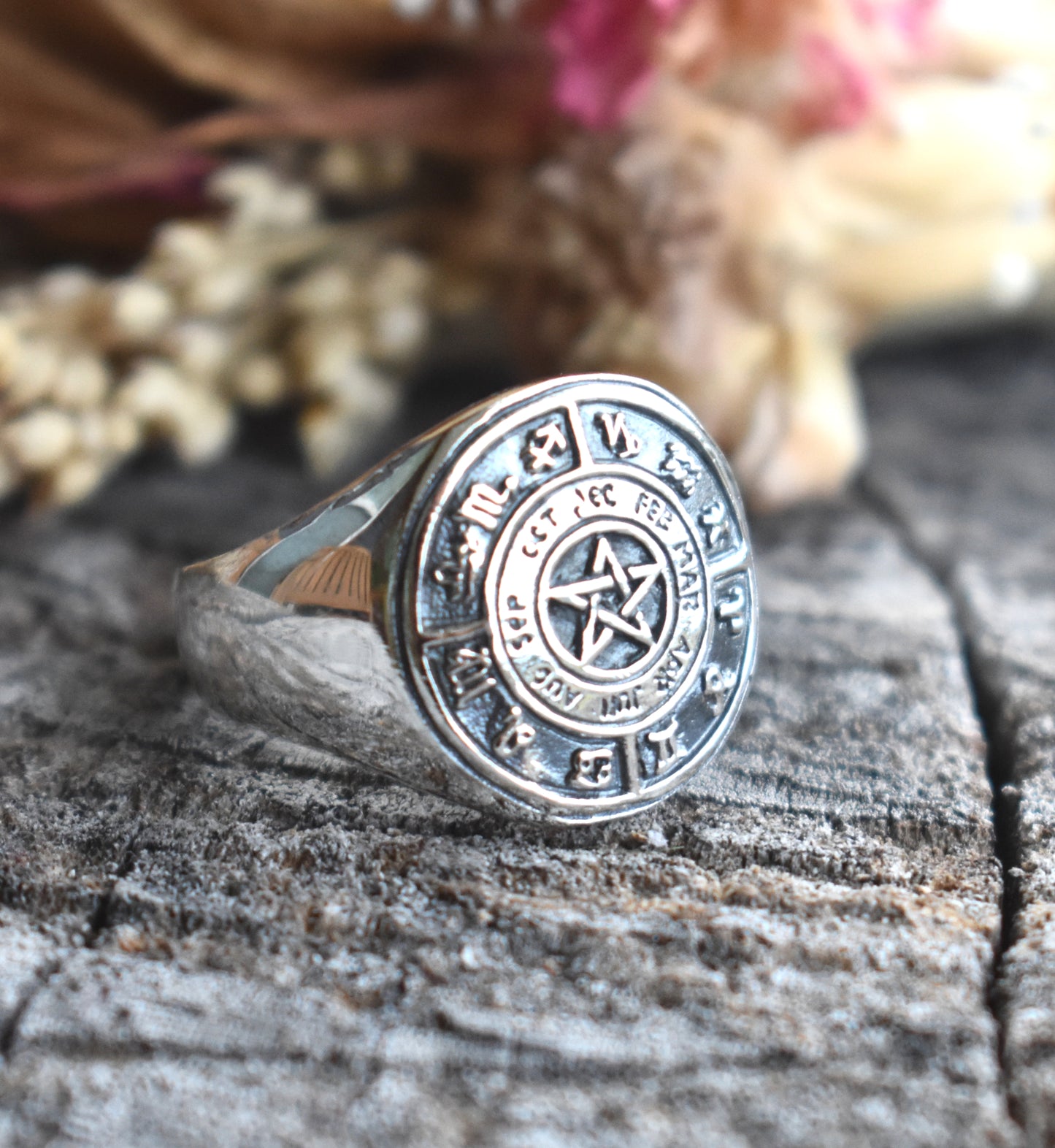 Astrology Signet Ring-Sterling Silver