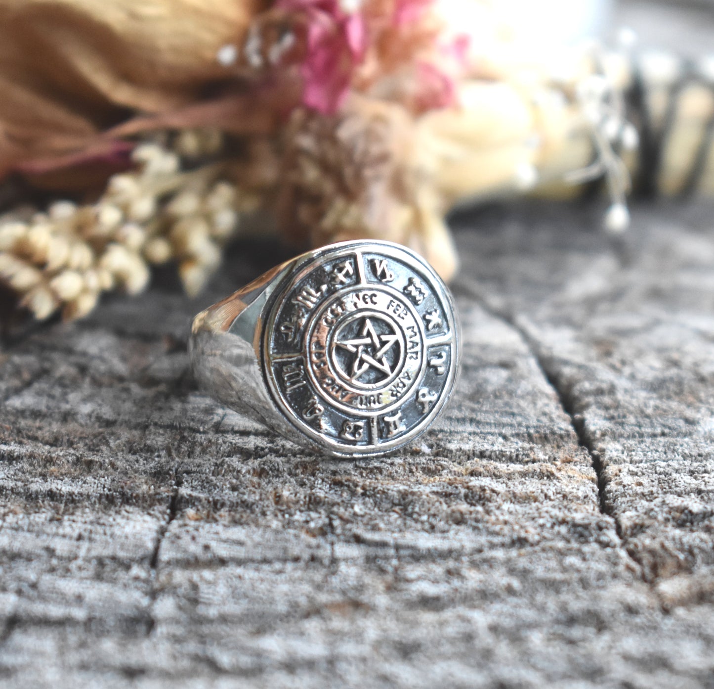 Astrology Signet Ring-Sterling Silver