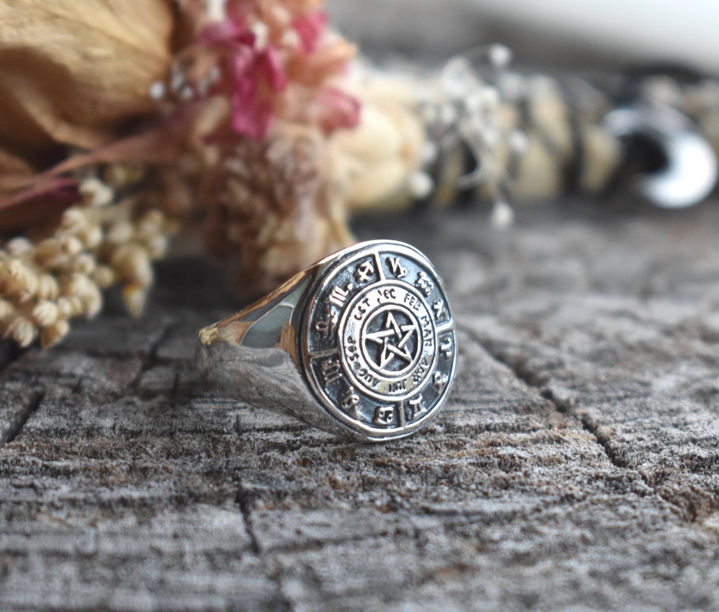 Astrology Signet Ring-Sterling Silver
