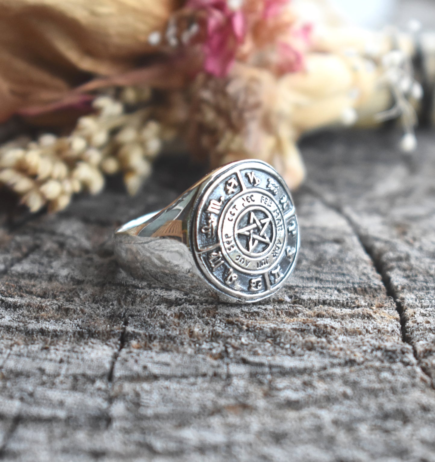Astrology Signet Ring-Sterling Silver